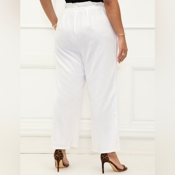 ELOQUII Elements Paperbag Waist Wide Leg Pants - Picture 2 of 2
